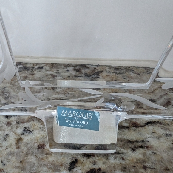 Waterford Marquis Yours Truly Small Frame Lead Crystal Poland 2.75" x 4" - Picture 3 of 5